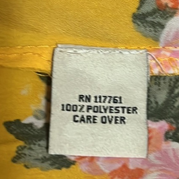 Mileage, Roll Tab Sleeves, Floral Print, 1-Button Down Front Top, Multi, Size 2X - Picture 5 of 6